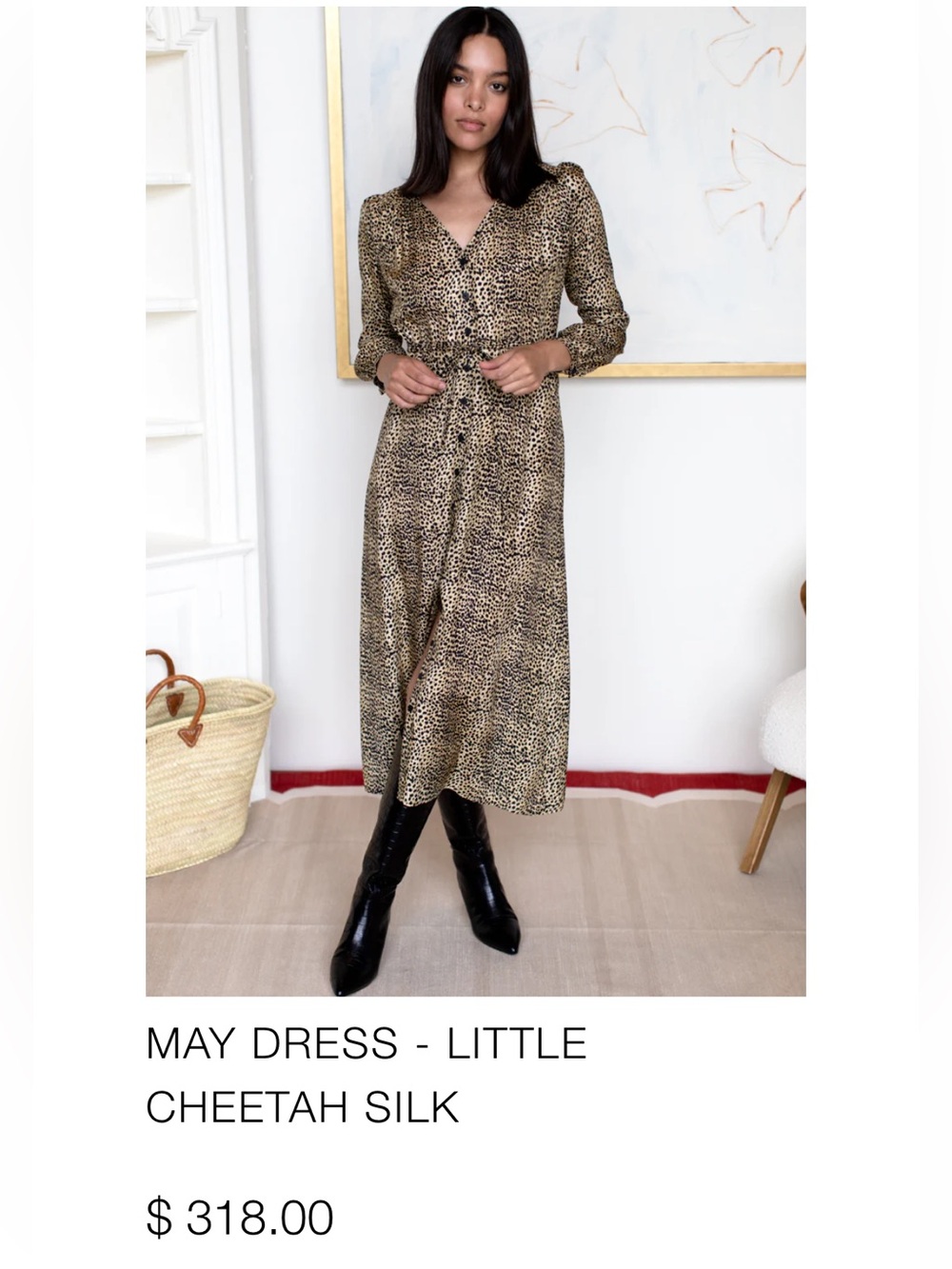 Emerson Fry silk cheetah print dress